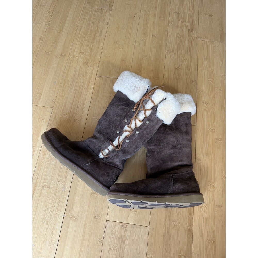 UGG Australia UPSIDE Tall Cuffed Sheepskin Winter Warm Boots 5163 Womens US 7